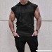 Sports Hooded T Shirt Men Donci Fashion Slim Fit Running Fitness Essentials Tees Stitching Pocket Solid Color Tops Black 2 B07QFQF5D4